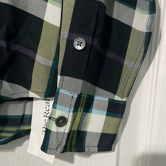 Equipment Femme Brett Plaid SiIk Blouse in Pine Multi Size Small - Picture 4 of 6
